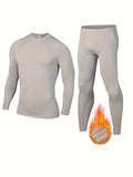 Men's Thermal Performance Base Layer Set - Sets - Ultra-Soft, Breathable, Moisture-Wicking Long Sleeve Top & Leggings for Running, Fitness, Outdoor Activities - Comfortable, Four-Way Stretch, Quick-Drying, Anti-Chafing