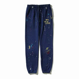 galleriesy pant designer pants galleriesy dept letter print galleries denim straight sweatpants speckled letter print pant 0032