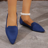 Comfy Pointed Toe Mary-Jane Flats - Soft Synthetic Leather, Lightweight, Slip-On, Casual Work Shoes with PU Sole for All-Season Wear