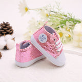 Trendy Comfortable Sequin Sneakers For Baby Boys, Lightweight Non Slip Shoes For Indoor Outdoor Walking, Spring And Autumn