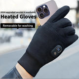 1 Pair Unisex Rechargeable Heated Gloves, Adjustable Temperature, Touchscreen Compatible, ABS Material, Lithium-ion Battery Powered, for Skiing, Running, Cycling, Hunting, Outdoor Activities