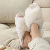 Winter Womens Fuzzy Slippers Warm Fluffy Indoor House Shoes Outdoor Antiskid Slippers Fashion Soft Open Toe Bedroom Slippers 240830