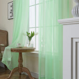 2pcs Solid Color Sheer Curtains, Light Filtering Privacy Voile Drapes, Sheer Window Curtains For Bedroom Living Room, Home Decoration, Room Decoration