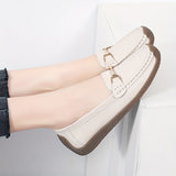 Women's Comfy Flat Loafers, Buckle Decor Slip On Soft Sole Shoes, Casual Non Slip Walking Flats