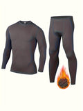 Men's Thermal Performance Base Layer Set - Sets - Ultra-Soft, Breathable, Moisture-Wicking Long Sleeve Top & Leggings for Running, Fitness, Outdoor Activities - Comfortable, Four-Way Stretch, Quick-Drying, Anti-Chafing