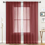 2pcs Solid Color Sheer Curtains, Light Filtering Privacy Voile Drapes, Sheer Window Curtains For Bedroom Living Room, Home Decoration, Room Decoration