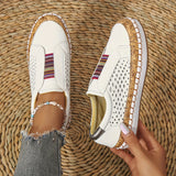 Women's Hollow Out Design Sneakers, Casual Slip On Outdoor Shoes, Lightweight Low Top Loafers