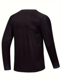 Plus Size Men's Solid Sweat Shirt Breathable Quick Dry Tees For Sports/outdoor, Men's Clothing