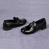 Fashionable Solid Color Slip-On Loafers - Stylish Trendy Platform Shoes with Ultra-Comfortable Breathable Fit and Durable Chunky Heel - Versatile Preppy Style for Everyday Wear