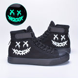 Trendy Cool Luminous High Top Sneakers For Boys, Comfortable Non-slip Skateboard Shoes For Outdoor Activities, All Seasons