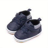 Boy's Non Slip Soft Sole Faux Leather Shoes, Durable Casual Sneakers For Kid's Outdoor Activities