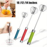 Portable Stainless Steel Semi-Automatic Rotary Whisk for Home Baking, Camping, and Picnics - Effortlessly Mix Eggs and Cream for Perfect Results