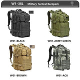 Outdoor Bags Military Tactical Backpack 3 Day Assault Pack Army Molle Bag 38/45L Large Outdoor Waterproof Hiking Camping Travel 600D Rucksack 231011