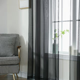 2pcs Solid Color Sheer Curtains, Light Filtering Privacy Voile Drapes, Sheer Window Curtains For Bedroom Living Room, Home Decoration, Room Decoration