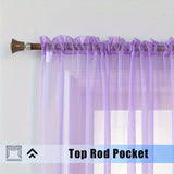 2pcs Solid Color Sheer Curtains, Light Filtering Privacy Voile Drapes, Sheer Window Curtains For Bedroom Living Room, Home Decoration, Room Decoration