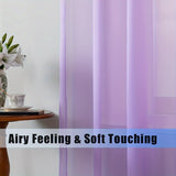 2pcs Solid Color Sheer Curtains, Light Filtering Privacy Voile Drapes, Sheer Window Curtains For Bedroom Living Room, Home Decoration, Room Decoration