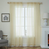 2pcs Solid Color Sheer Curtains, Light Filtering Privacy Voile Drapes, Sheer Window Curtains For Bedroom Living Room, Home Decoration, Room Decoration