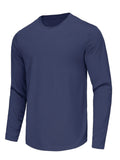 5 Pack Solid Color Long Sleeve T-Shirts - Breathable, Quick-Dry, Moisture-Wicking Crew Neck Tops for Men - Perfect for Summer Sport, Casual Wear, Outdoor Activities, and Daily Life