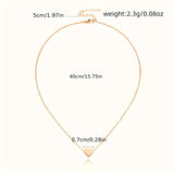 Simple Exquisite Heart-Shaped Pendant Necklace Alloy Heart Simple Clavicle Chain Necklace Jewelry Gift