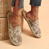 Elegant Floral Women's Mules - Lightweight, Breathable, & Comfortable, All-Season Slip-on with Round Toe Design