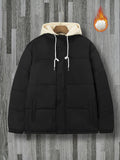 Plus Size Men's Casual Fleece Hooded Jacket, Stylish Jacket For Autumn And Winter Wear