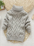 Cozy Cable Knit Long Sleeve Turtleneck Sweater for Girls - Soft, Warm, and Elegant Winter Knitwear - Long Knitted Tops for Cold Weather