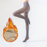 Cozy Fleece-Lined Slimming Tights for Women - High Waist, Stretchy & Warm Pantyhose for Fall/Winter