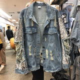 Streetwear Woman Coat Denim European Style Sequin Jacket Female Spring Autumn Jeans Clothes Bling 220815