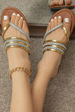 Greatnfb Boho Metallic Thong Sandals