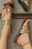 Greatnfb Boho Metallic Thong Sandals