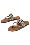 Greatnfb Boho Metallic Thong Sandals