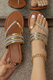 Greatnfb Boho Metallic Thong Sandals