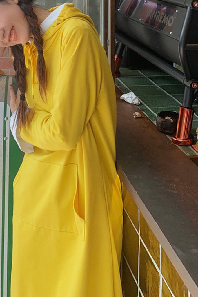 Greatnfb Candy Color Hoodie Dress