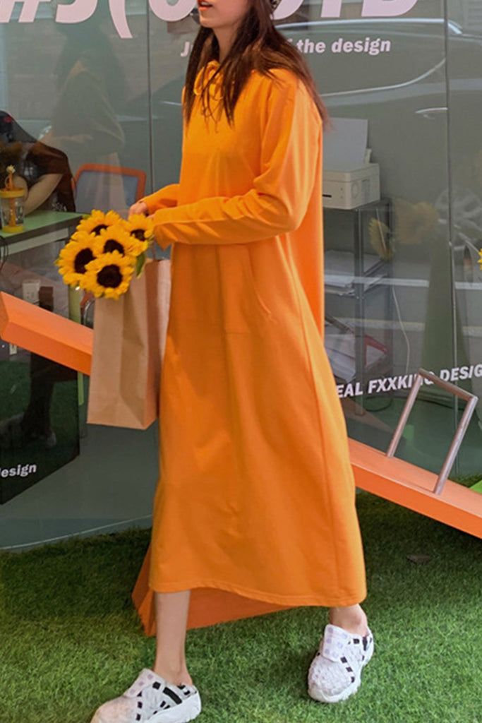 Greatnfb Candy Color Hoodie Dress