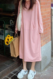 Greatnfb Candy Color Hoodie Dress