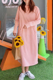 Greatnfb Candy Color Hoodie Dress