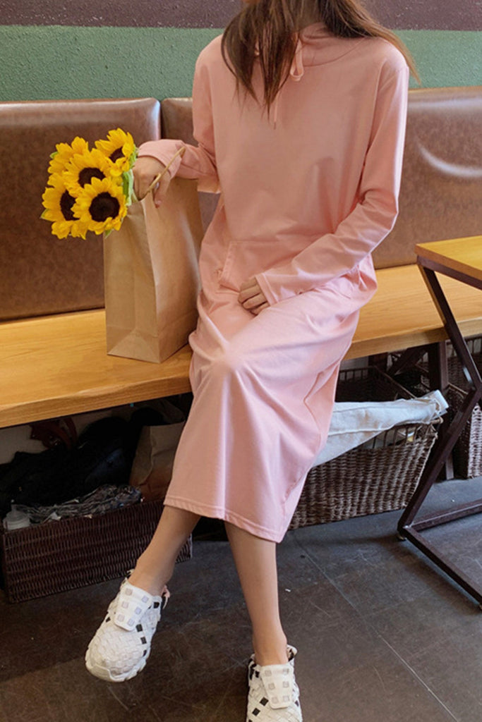 Greatnfb Candy Color Hoodie Dress