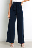 Greatnfb Casual Tie-Front Loose Straight Long Pants