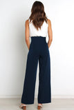 Greatnfb Casual Tie-Front Loose Straight Long Pants