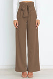 Greatnfb Casual Tie-Front Loose Straight Long Pants