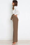 Greatnfb Casual Tie-Front Loose Straight Long Pants