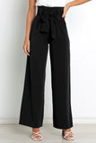 Greatnfb Casual Tie-Front Loose Straight Long Pants