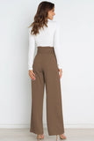 Greatnfb Casual Tie-Front Loose Straight Long Pants