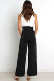 Greatnfb Casual Tie-Front Loose Straight Long Pants