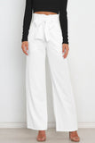 Greatnfb Casual Tie-Front Loose Straight Long Pants