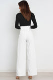 Greatnfb Casual Tie-Front Loose Straight Long Pants