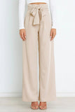 Greatnfb Casual Tie-Front Loose Straight Long Pants