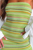 Greatnfb Colorful Knitted Bodycon Sleeveless Mini Dress
