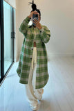 Greatnfb Contrast Plaid Slit Shacket