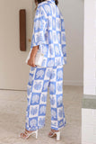 Greatnfb Contrast Printed Shirt Long Pants Suits